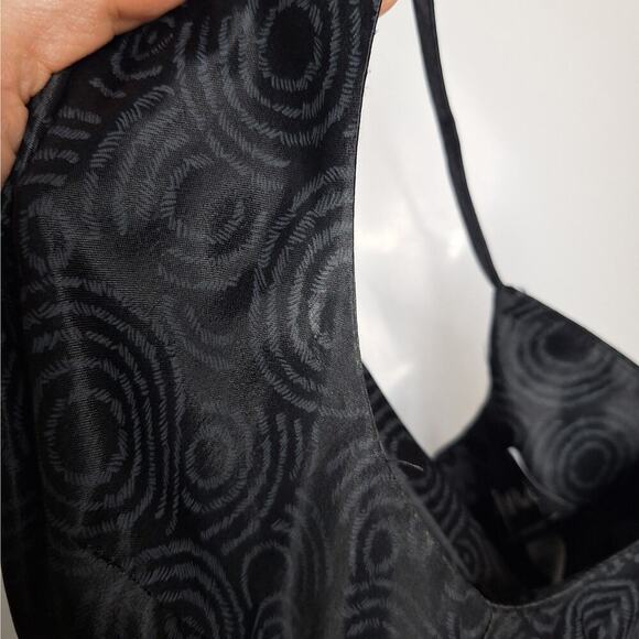 Vintage 90s Y2k All That Jazz Maxi Dress Satin Sleeveless Slit Column 7 / 8 - Picture 8 of 11